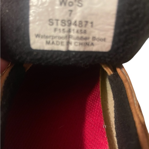 Sperry Top Sider Boots Womens Sz 7 Brown Black Rubber Waterproof Rain Snow Shoe - Picture 4 of 9